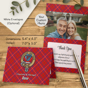 Clan Rose Crest over Tartan Invitation