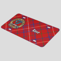 Clan Rose Crest over Tartan License Plate