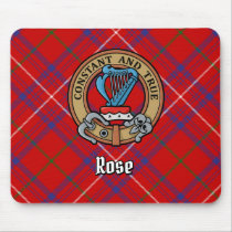Clan Rose Crest over Tartan Mouse Pad