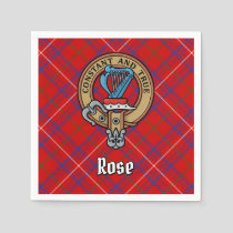 Clan Rose Crest over Tartan Napkins
