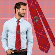 Clan Rose Crest over Tartan Neck Tie