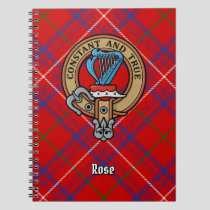 Clan Rose Crest over Tartan Notebook