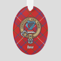Clan Rose Crest over Tartan Ornament