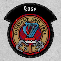 Clan Rose Crest over Tartan Patch