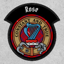 Clan Rose Crest over Tartan