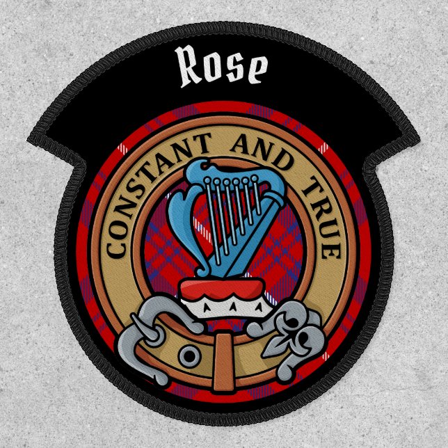 Clan Rose Crest over Tartan Patch (Front)
