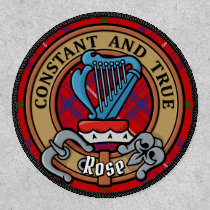 Clan Rose Crest over Tartan Patch