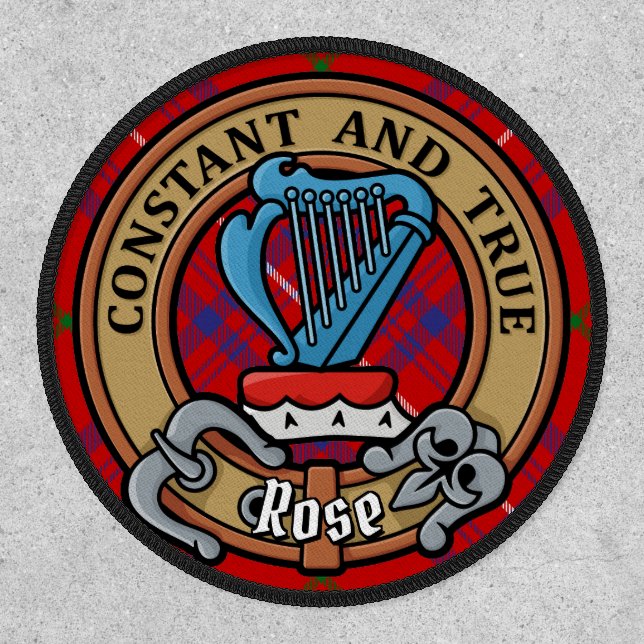 Clan Rose Crest over Tartan Patch (Front)