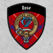 Clan Rose Crest over Tartan Patch