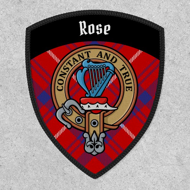 Clan Rose Crest over Tartan Patch (Front)