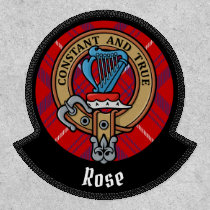 Clan Rose Crest over Tartan Patch