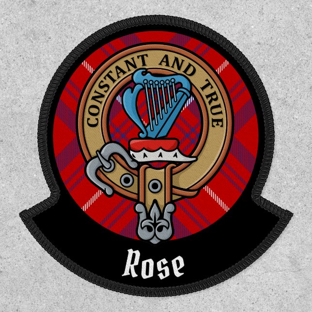 Clan Rose Crest over Tartan Patch (Front)