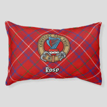 Clan Rose Crest over Tartan Pet Bed
