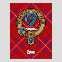 Clan Rose Crest over Tartan Poster