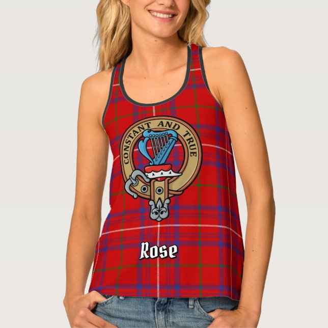 Clan Rose Crest over Tartan Tank Top (Front)