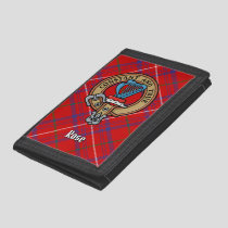 Clan Rose Crest over Tartan Trifold Wallet