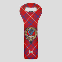 Clan Rose Crest over Tartan Wine Bag