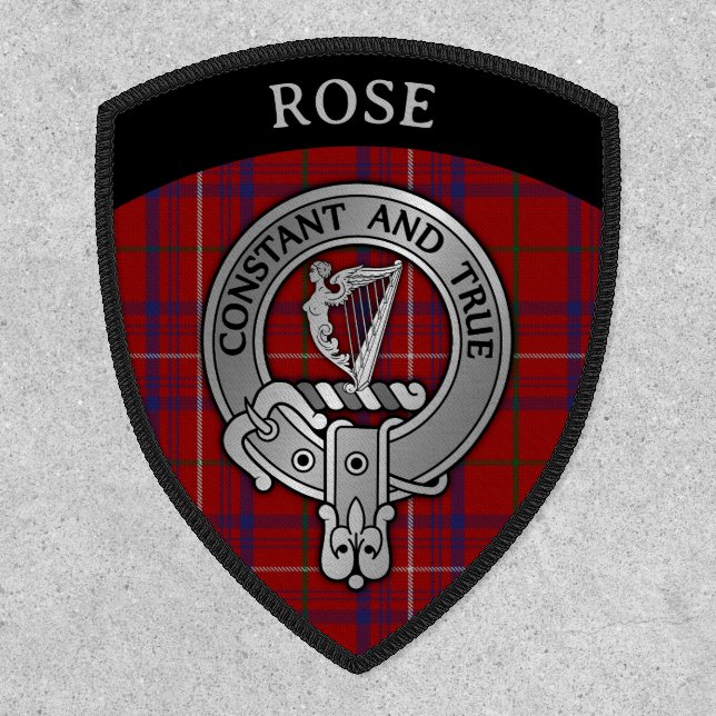 Clan Rose Crest & Tartan Shield Patch (Front)