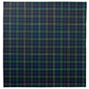 Clan Rose Dark Green and Blue Scottish Tartan Cloth Napkin