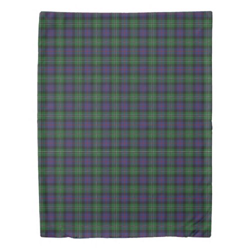 Clan Rose Scottish Hunting Blue and Green Tartan Duvet Cover