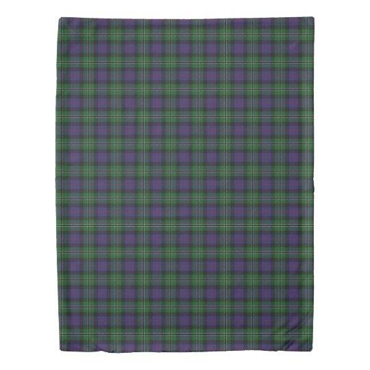 Clan Rose Scottish Hunting Blue And Green Tartan Duvet Cover