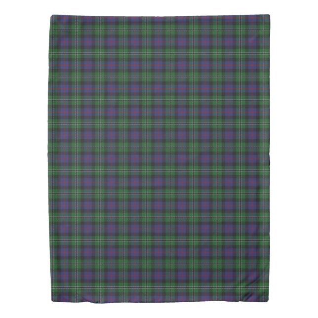 Clan Rose Scottish Hunting Blue and Green Tartan Duvet Cover (Front)