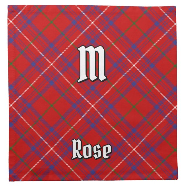Clan Rose Tartan Cloth Napkin (Front)