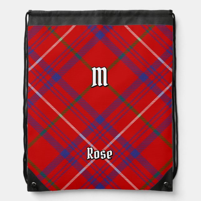 Clan Rose Tartan Drawstring Bag (Front)