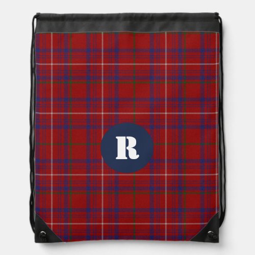 Clan Rose Tartan Plaid Monogram Backpack