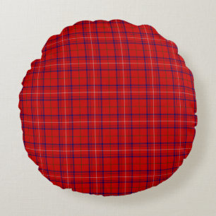 Clan Rose Tartan Plaid Round Pillow