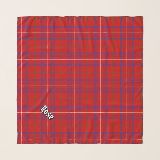 Clan Rose Tartan Scarf (Front (Horizontal))