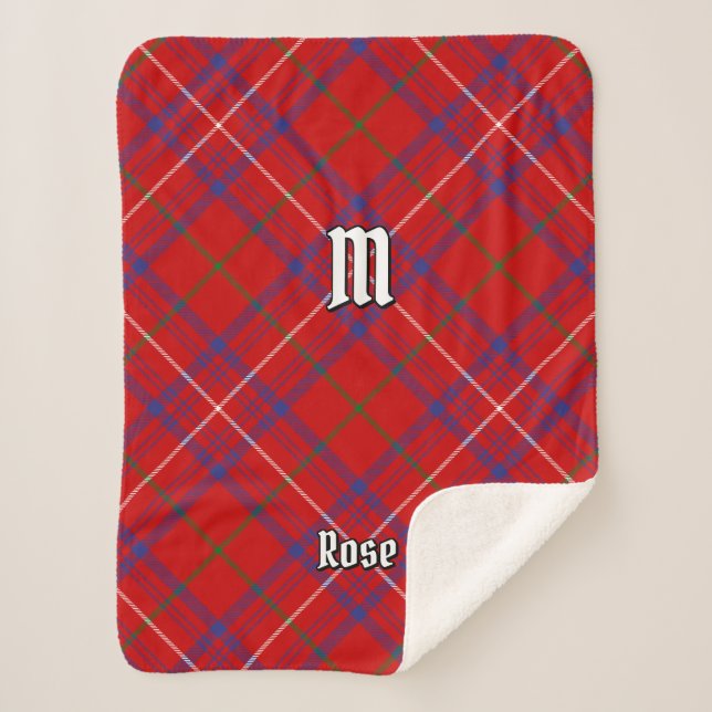 Clan Rose Tartan Sherpa Blanket (Front)