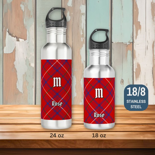 Clan Rose Tartan Stainless Steel Water Bottle (Creator Uploaded)