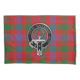 Clan Ross Crest on Tartan Pillow Case