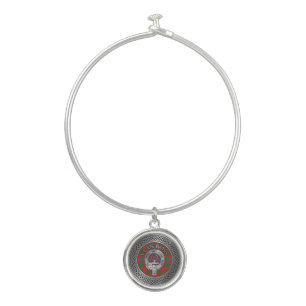 Clan Ross Crest & Tartan Knot Bangle Bracelet