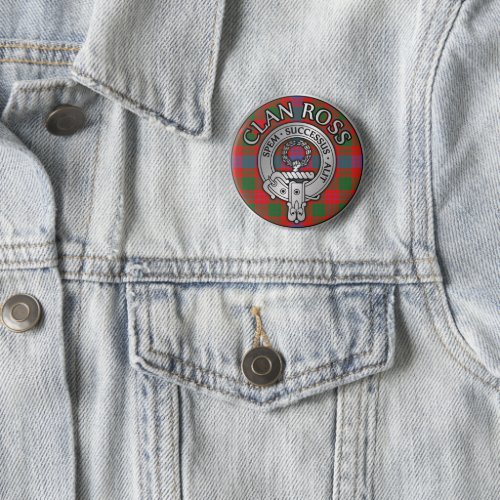 Clan Ross Crest  Tartan Knot Button