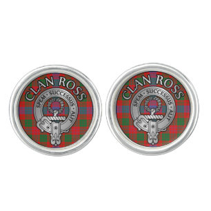 Clan Ross Crest & Tartan Knot Cufflinks