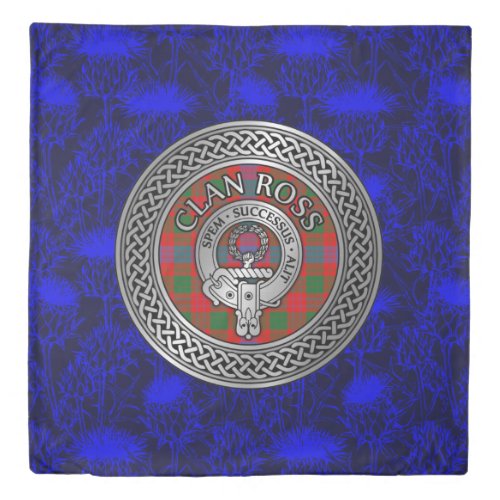 Clan Ross Crest  Tartan Knot Duvet Cover