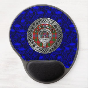 Clan Ross Crest & Tartan Knot Gel Mouse Pad