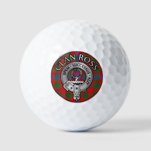 Clan Ross Crest  Tartan Knot Golf Balls