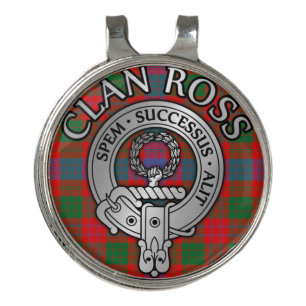 Clan Ross Crest & Tartan Knot Golf Hat Clip