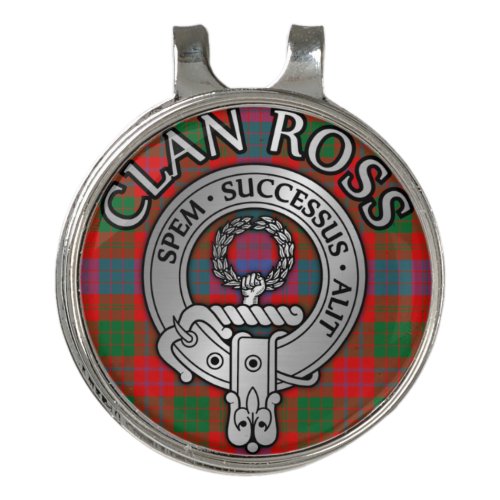 Clan Ross Crest  Tartan Knot Golf Hat Clip