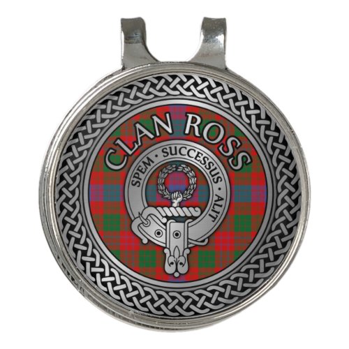 Clan Ross Crest  Tartan Knot Golf Hat Clip