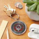 Clan Ross Crest &amp; Tartan Knot Keychain