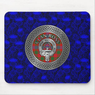 Clan Ross Crest & Tartan Knot Mouse Pad