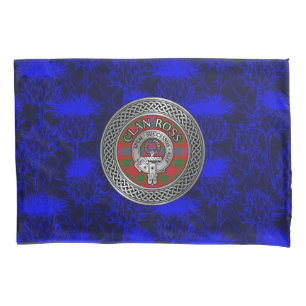 Clan Ross Crest & Tartan Knot Pillow Case