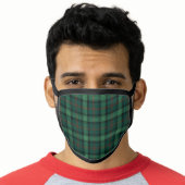 Clan Ross Hunting Tartan Green Plaid Face Mask (Worn Him)