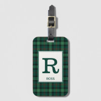 Clan Ross Hunting Tartan Green Plaid Monogram