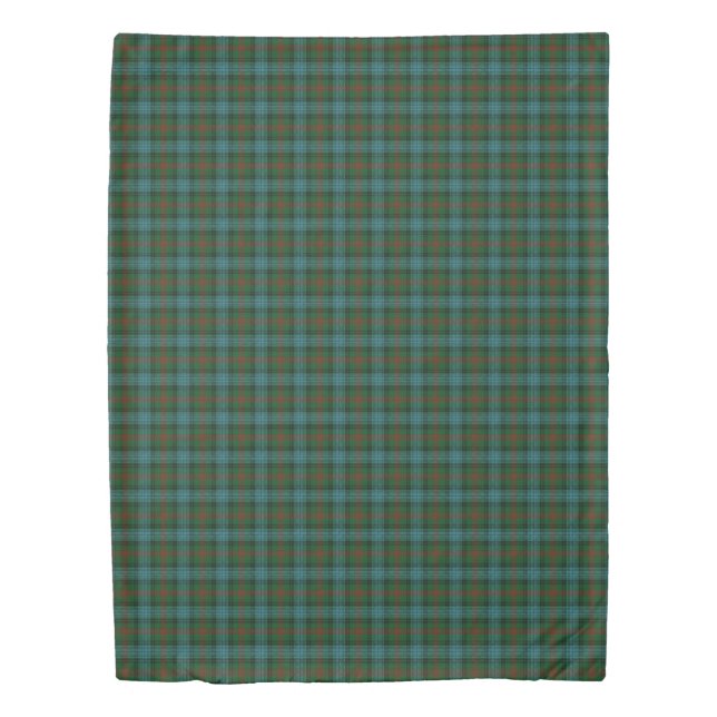 Clan Ross Scottish Accents Blue Green Tartan Duvet Cover (Front)