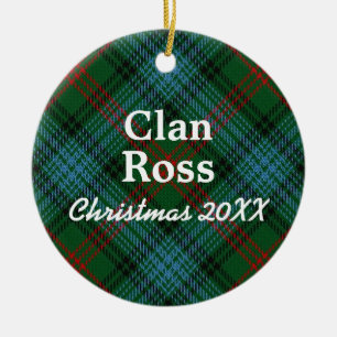 Clan Ross Scottish Tartan Ceramic Ornament